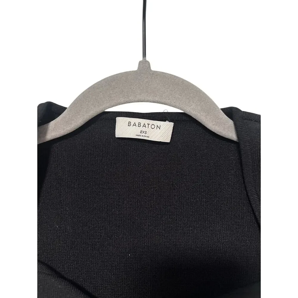 Babaton Aritzia Black Knit Sweetheart Cap Sleeve Top Women’s 2XS Fitted - Picture 4 of 7
